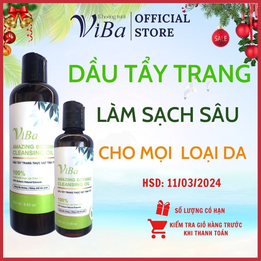Dầu Tẩy Trang Dưỡng Ẩm Thuần Thực Vật Viba Sạch Sâu giảm dầu