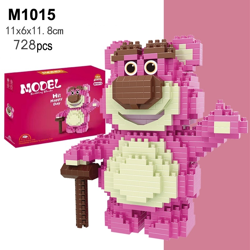 [MUA 1 TẶNG 1] Đồ Chơi Lego Lắp Ráp Nhân Vật Gấu Dâu Hồng Lotso - Đồ Chơi Lắp Ráp 3D