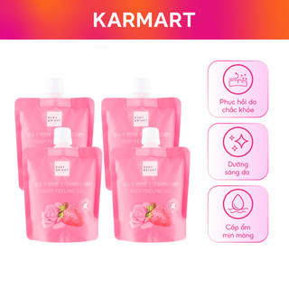 Combo 4 Gel Tẩy Tế Bào Chết Toàn Thân BABY BRIGHT Rose Strawberry Body Peeling Dưỡng Da Sáng Hồng, Mịn Màng 800ml
