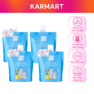 Combo 4 Gói Muối Tẩy Da Chết Toàn Thân Sữa Bò Và Chanh Baby Bright Milk And Lemon Body Bath Scrub 250g