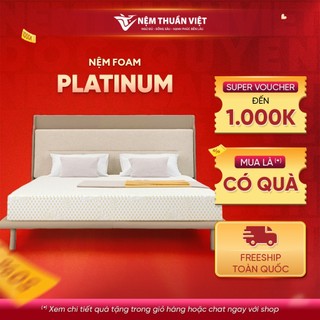 (1m6x2mx10cm) Nệm Foam Cao Cấp Thuần Việt Platinum Công Nghệ Hoa Kỳ, Kháng Khuẩn Tối Ưu