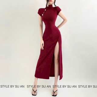 Đầm Body Cổ Tàu Cách Tân Xẻ Tà Sexy, Dáng Dài Sang Chảnh (Hỏa Tốc) YK036