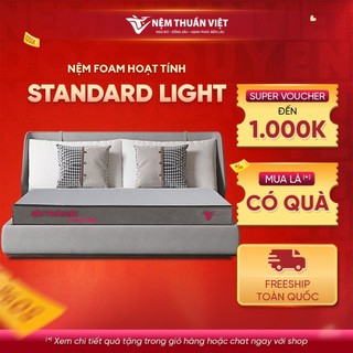 Nệm foam hoạt tính thuần việt standard light - miễn phí vận chuyển, bảo hành 10 năm, trả góp 0%