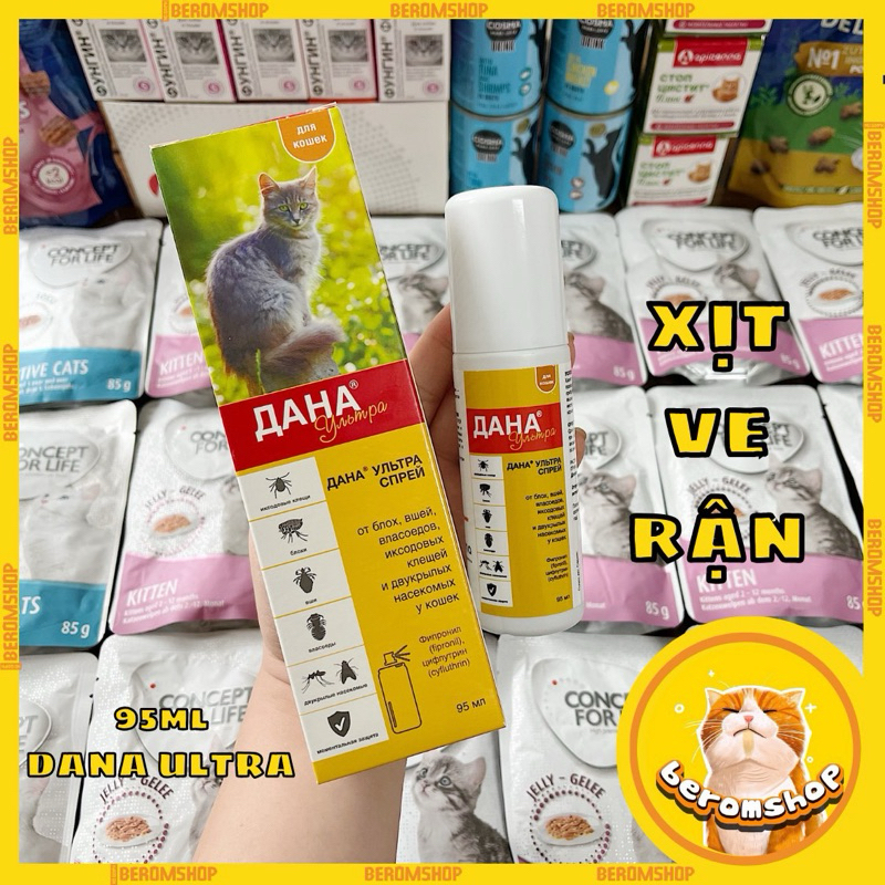 BÌNH XỊT VE RẬN CHO MÈO DANA ULTRA 95ML NHẬP NGA GIÁ CỰC RẺ