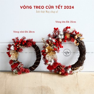 Hoa giả,Vòng hoa treo trang trí TẾT may mắn