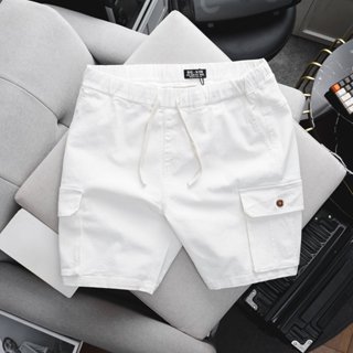 Big size - Quần short kaki túi hộp màu trắng big size 85-130 kg