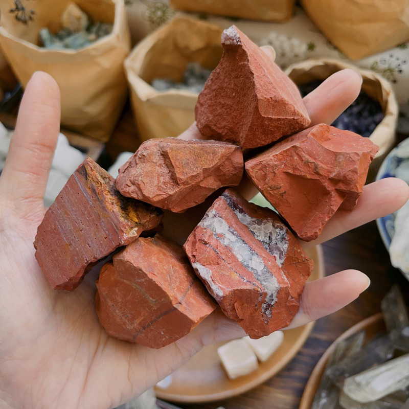 Đá thô Red Jasper, Đá thiên nhiên chưa qua xử lý, Đá năng lượng, Rawstone
