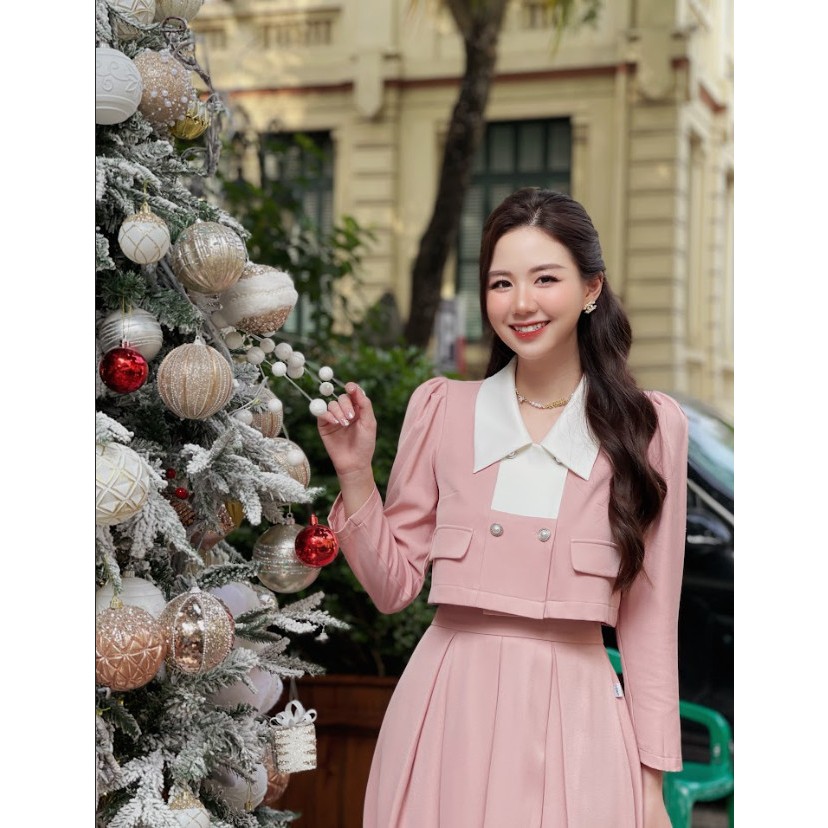 Set Đồ Nữ 𝐂𝐂𝐇𝐀𝐓 Áo Blazer Chân Váy Xếp Ly Dáng Xòe Shein Chất Tuytsi Cao Cấp 23BDS8012XT