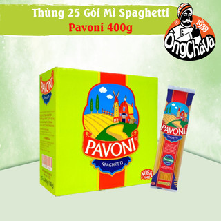 Thùng 25 gói mì ý pavoni 400g 100% lúa mì nguyên chất