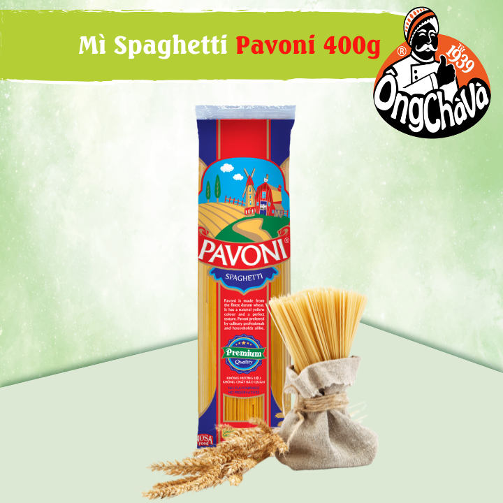 Mì Ý Pavoni 400g 100% Lúa Mì Nguyên Chất (Pavoni Spaghetti)