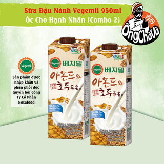 Combo 2 hộp sữa hạt óc chó hạnh nhân vegemil 950ml