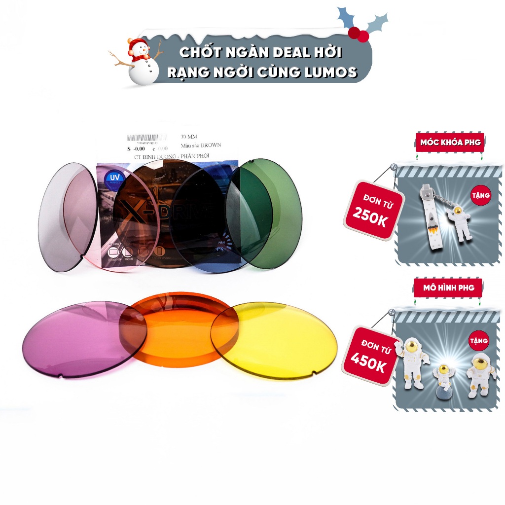 Mắt kính râm cận màu chống trầy xước, va đập tròng kính màu sắc thời trang Hottrend 2022 Lumos