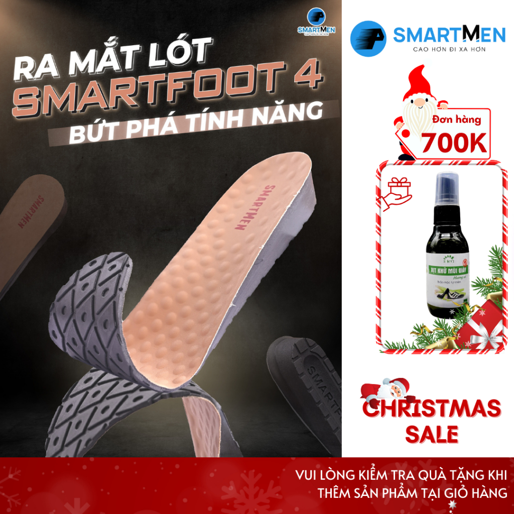 Lót giày SMARTMEN SMARTFOOT Thế hệ 4 Hỗ trợ tăng chiều cao