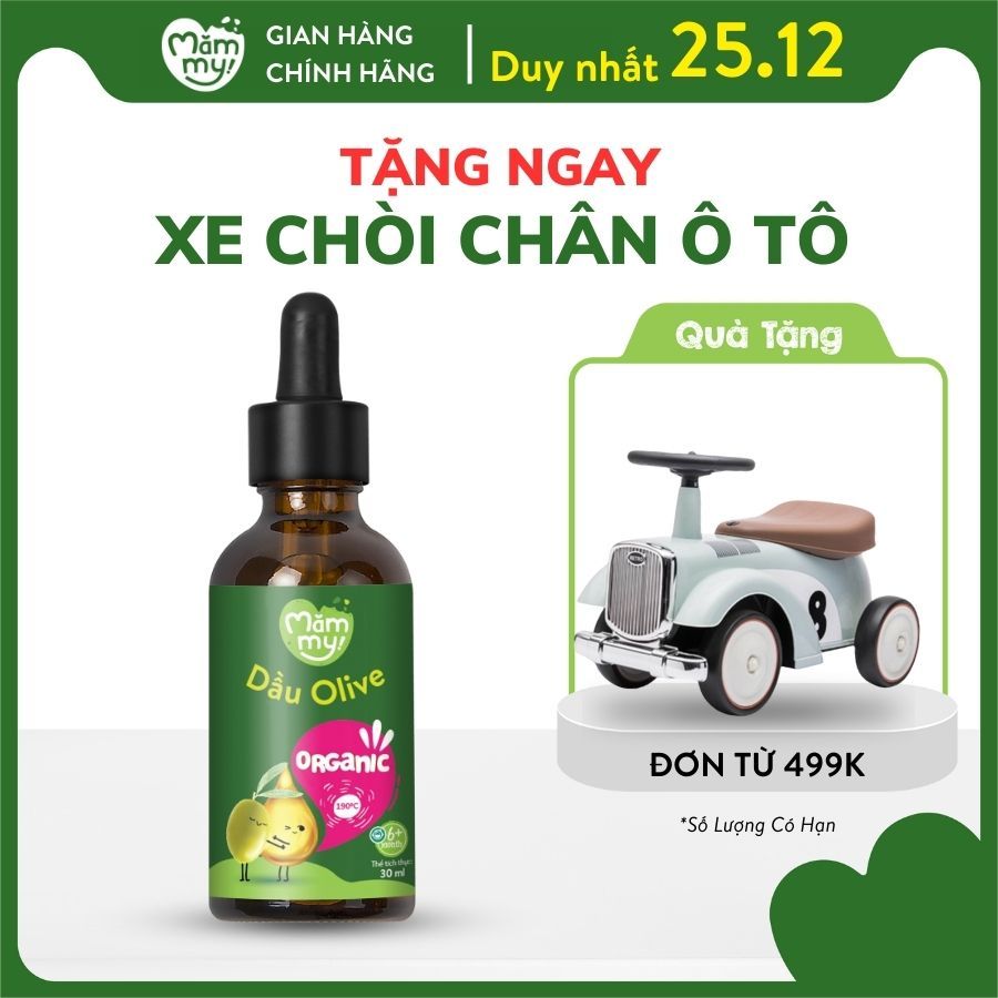 Dầu Olive bổ não Mămmy nguyên chất, ép lạnh, có thể chiên xào, chai 30ml