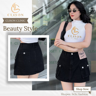 Chân váy chữ a kaki hot trend clison clinic