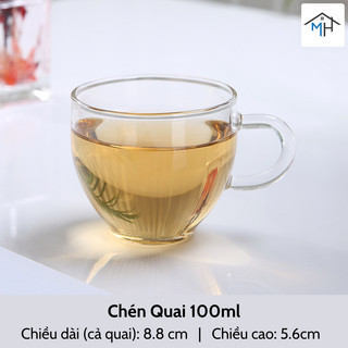 Cốc thủy tinh chịu nhiệt 100ml (Chén quai)
