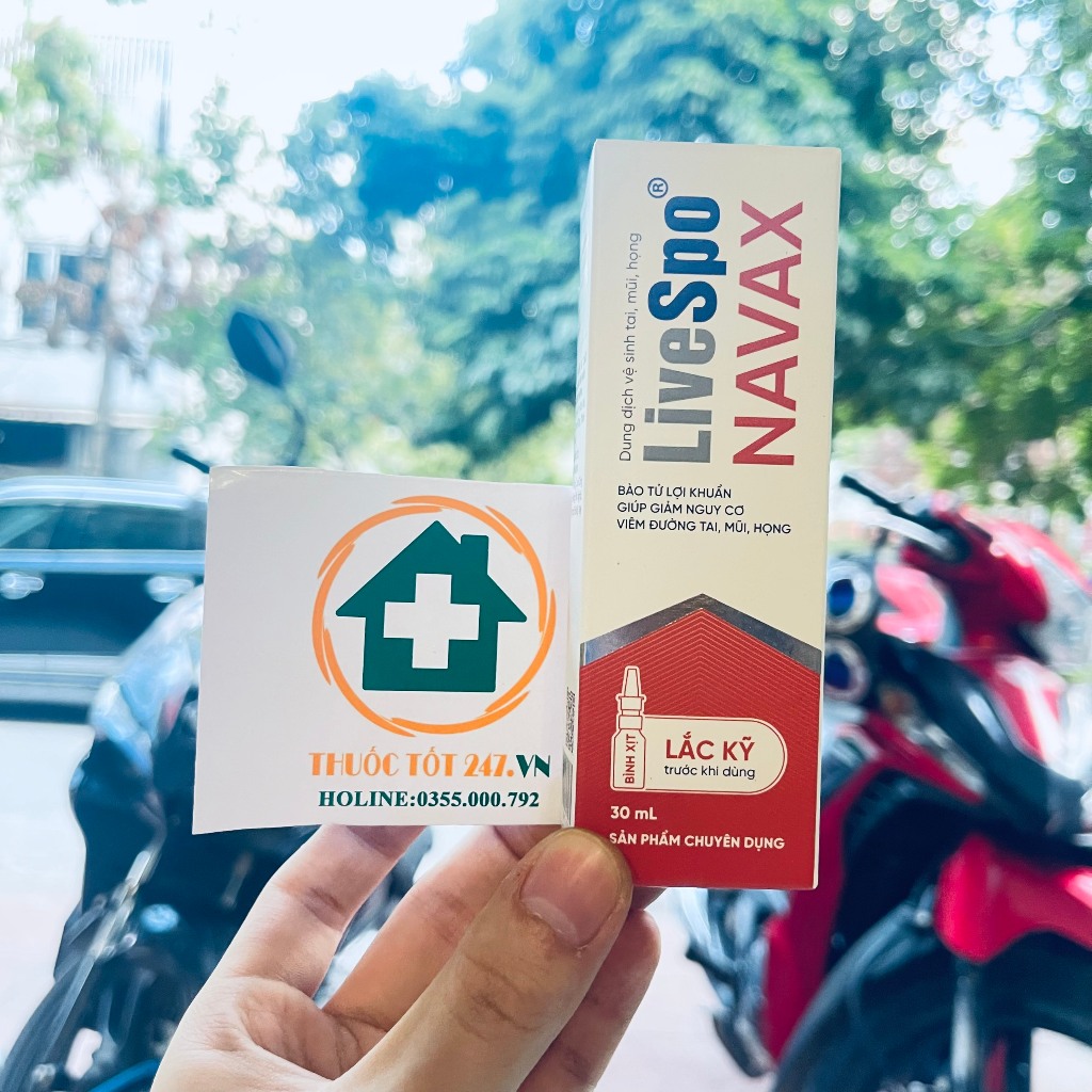 Livespo Navax - Xịt lợi khuẩn 5 tỷ lợi khuẩn chăm sóc, vệ sinh, phòng ngừa vi.êm nhiễm tai mũi họng (Hộp 4 ống x 5ml)