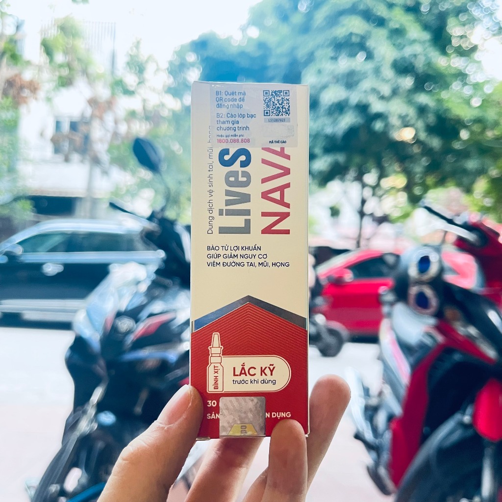 Livespo Navax - Xịt lợi khuẩn 5 tỷ lợi khuẩn chăm sóc, vệ sinh, phòng ngừa vi.êm nhiễm tai mũi họng (Hộp 4 ống x 5ml)