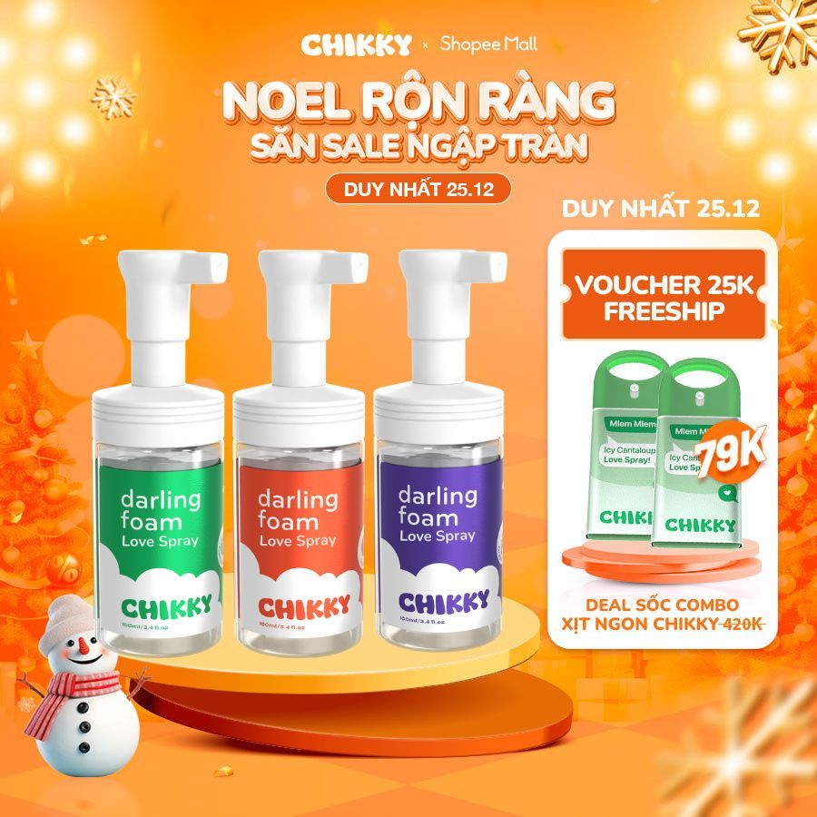 Bọt vệ sinh Chikky Love Spray dung dịch vệ sinh kháng khuẩn mùi hương thơm trái cây 100ml
