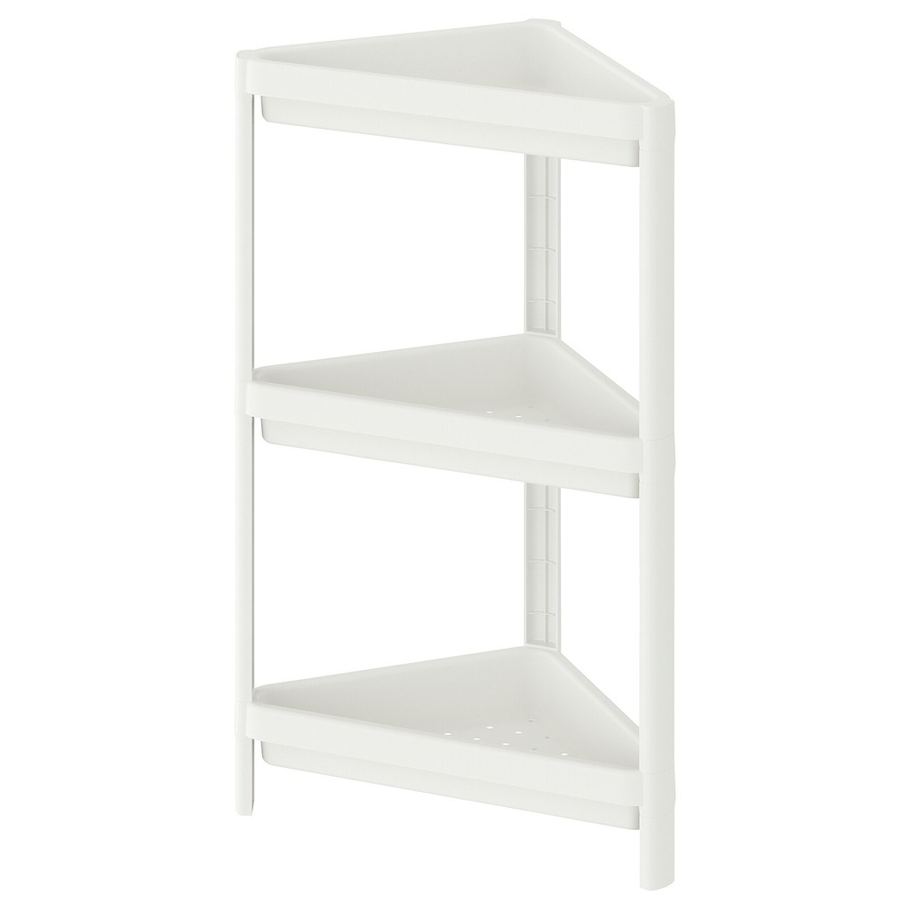 Kệ góc nhựa 3 tầng Vesken IKEA - Kệ góc phòng tắm tam giác chắc chắn