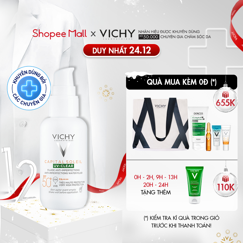 Kem chống nắng dành cho da dầu mụn Vichy UV-Clear Anti-Imperfections 40ml