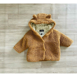 Áo khoác lông tai gấu Kiabi hàng xuất dư 3 lớp trần bông lót cotton cực ấm cho bé