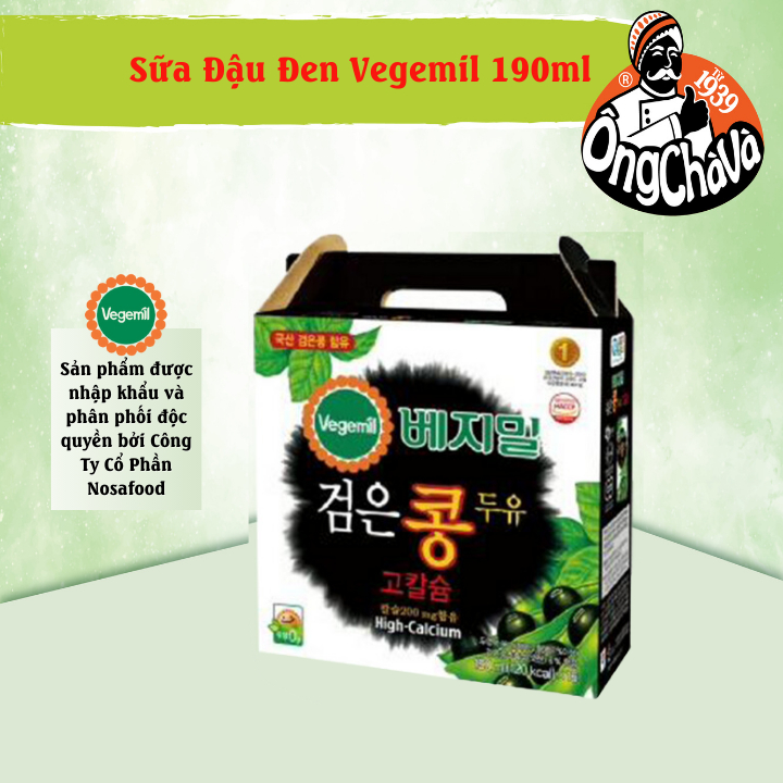 [Hạn Sử Dụng Tháng 04/2024] - Thùng 16 Hộp Sữa Đậu Nành Đậu Đen Vegemil Giàu Canxi 190ml (Black Bean Soymilk)