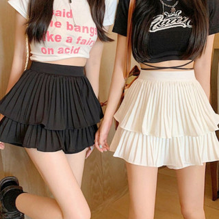 Chân váy xếp ly bigsize hai tầng lưng cạp cao chất liệu vải xoa mềm co giãn thoải mái style sang chảnh hàn quốc CVDL