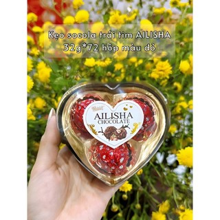 Kẹo socola sữa hạnh nhân ailisha trái tim 32g sẵn 3 màu rẻ vô địch hàng mới về date mới