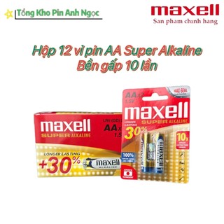 Hộp 24 viên pin aa maxell super alkaline 1,5v siêu bền bỉ - hàng chính hãng