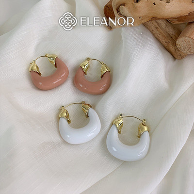 Bông tai nữ chuôi bạc 925 Eleanor Accessories thiết kế chữ U phụ kiện trang sức khuyên tai 5131