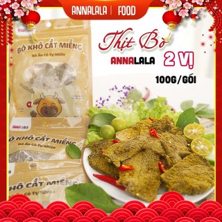 Bò khô cắt miếng đậm vị chính hãng Annalala gói 100g