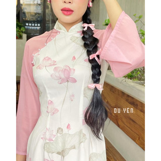 Vải lụa nhăn hoa sen 4 màu
