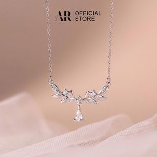 Dây chuyền bạc nữ 925 xi bạch kim vòng cổ Olive-Aura Silver-DC40