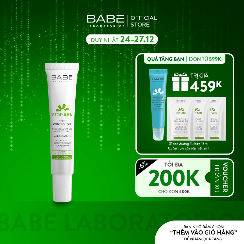 Gel Chấm Mụn Laboratorios Babé Spot Control Gel 8ml