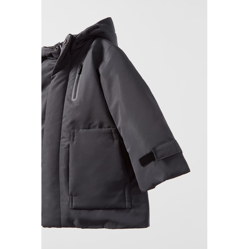 Áo Parka Phao Bé Trai Chống Nước Xám Tro ZR