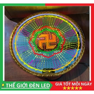 Đèn hào quang cơ họa tiết chữ vạn thờ cúng kích thước 15cm, 18cm, 22cm, 25cm, 30cm, 40cm