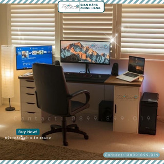 Bàn làm việc Nội Thất Tiết Kiệm đã lắp sẵn dùng làm bàn decor phòng ngủ theo thiết kế T88879