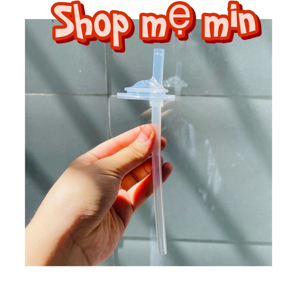 Set ống hút bình sữa Grosmimi cho bình cổ rộng gồm núm hút và ống hút silicon cho bé 6M+(Moyuum,bebepick,mother k)
