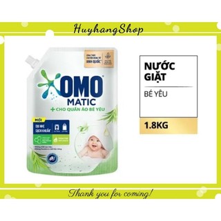 Nước giặt OMO em bé 1.8kg dịu nhẹ sạch khuẩn| Huyhangshop