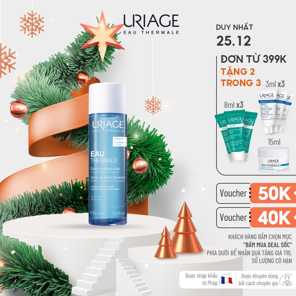 Tinh chất khoáng cô đặc dưỡng ẩm và phục hồi chuyên sâu Uriage EAU THERMALE ESSENCE D'EAU ECLAT 100ml