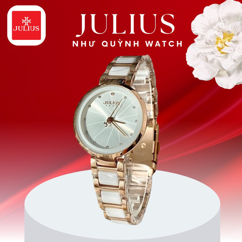 Đồng Hồ Nữ JA-1209A Julius Hàn Quốc Dây Thép (Đồng Mặt Trắng)