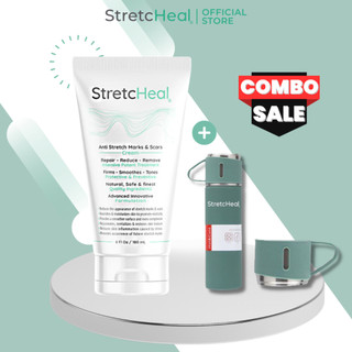  Combo Kem Rạn StretcHeal 180ml Chính Hãng Made in USA + Set Quà Tặng Bình Giữ Nhiệt 