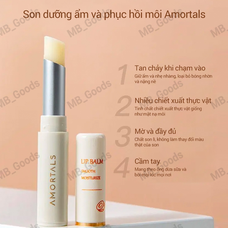 Bộ son dưỡng môi Amortals dưỡng ẩm, dưỡng ẩm, tẩy tế bào chết và giảm nếp nhăn trên môi, son dưỡng môi