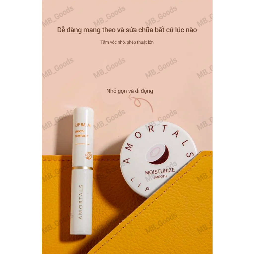Bộ son dưỡng môi Amortals dưỡng ẩm, dưỡng ẩm, tẩy tế bào chết và giảm nếp nhăn trên môi, son dưỡng môi