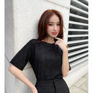 femei - Áo thun xốp cổ tròn tay ngắn basic thời trang ( 2 màu )