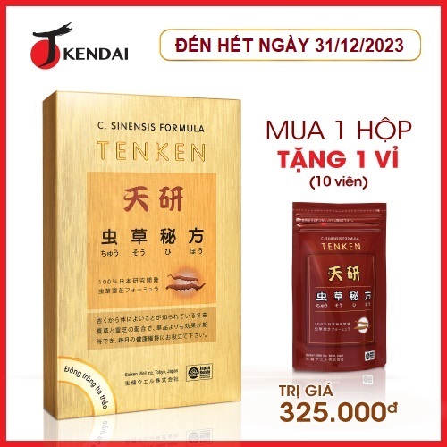 Viên uống Đông Trùng Hạ Thảo Tenken - Bổ phổi ích thận (60 viên)