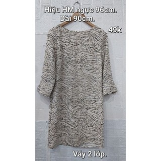 Đầm hiệu size M nữ ngực 96cm, dài 90cm.