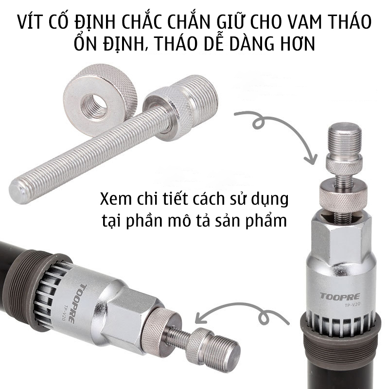 Bộ dụng cụ Vam tháo líp, tháo trục giữa, cảo tháo đùi đĩa xe đạp Toopre | Bộ dụng cụ sửa chữa xe đạp