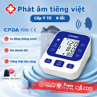  máy đo huyết áp điện tử CROWN,máy đo huyết áp bắp tay,tự đo chính xác kết quả (Bảo Hành 5 Năm)